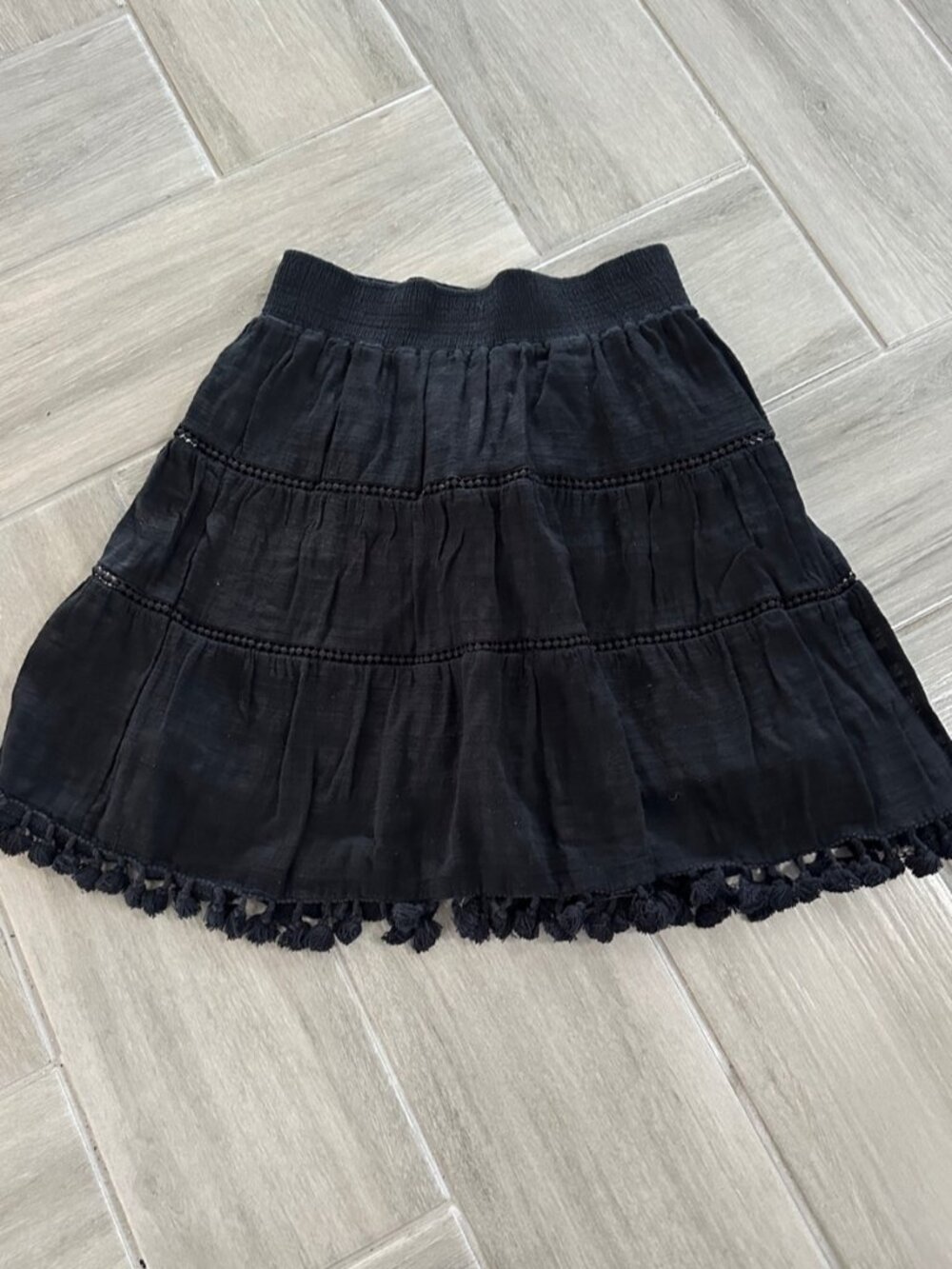 Mini Skirt with Tassel Hem
